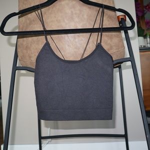 Urban Outfitters Crop String Tank, Black Size M